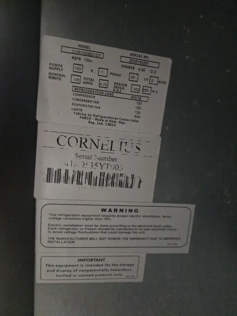 CORNELUIS 1 DOOR KEG COOLER