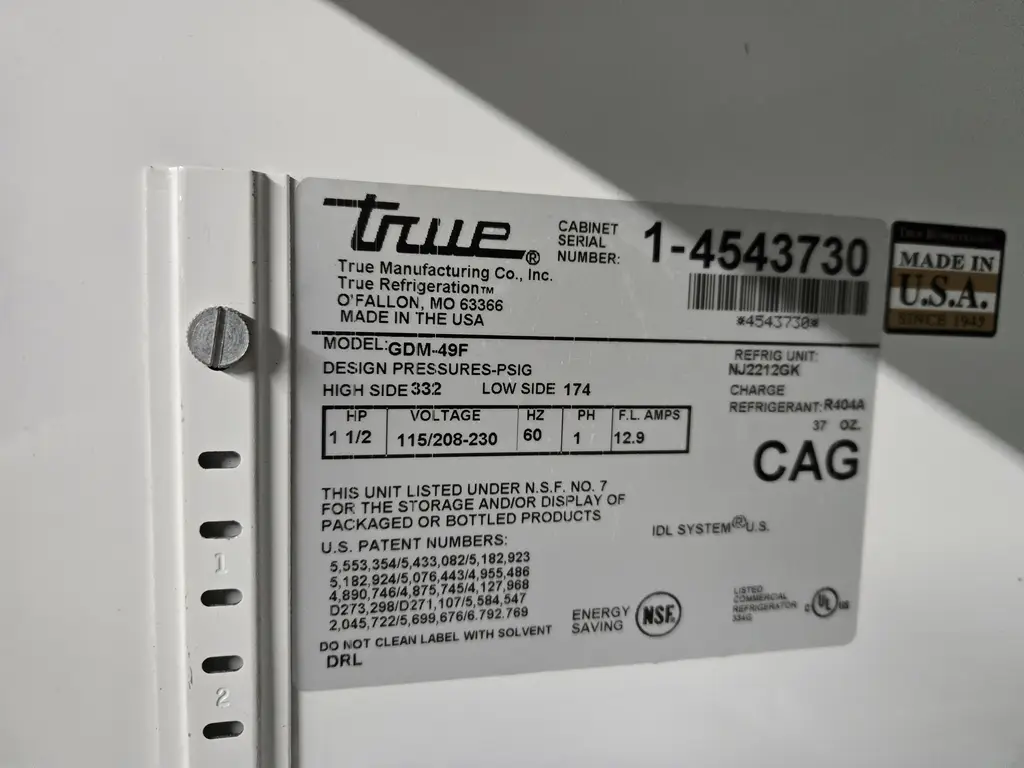 TRUE 2 DR FREEZER