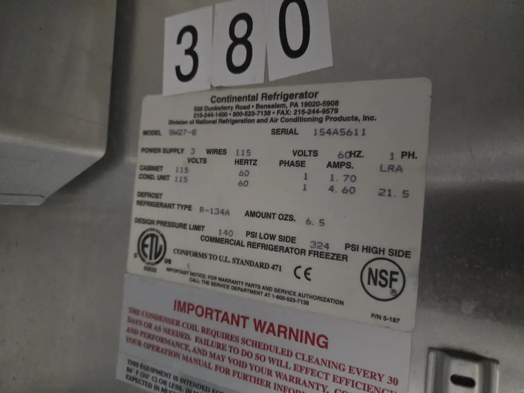 CONTINENTAL 28IN PREP TABLE