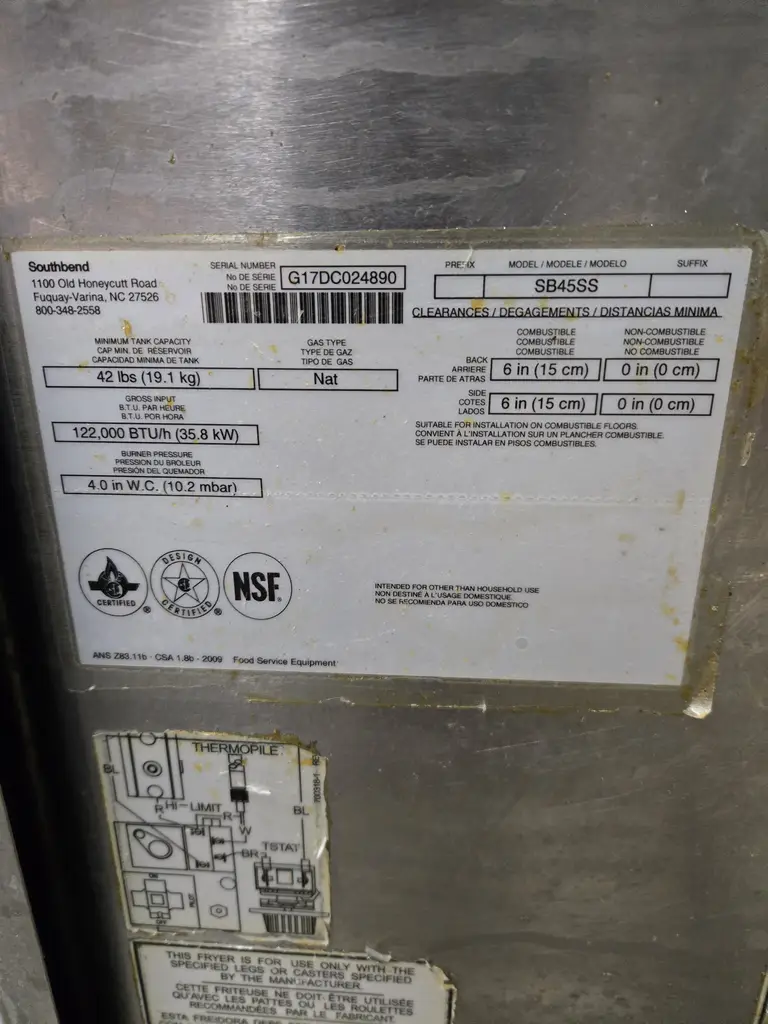 SOUTHBEND 45LB 2 BASKET FRYER