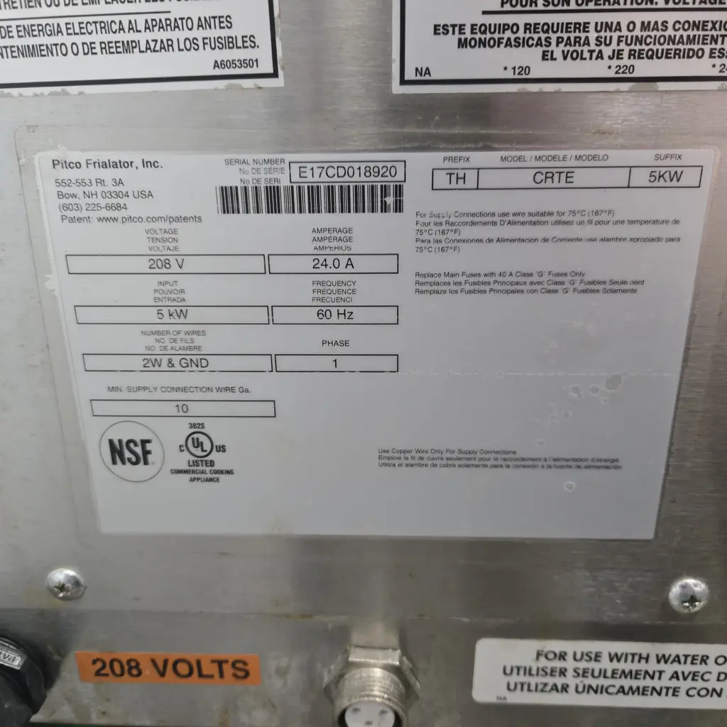 PITCO SOLSTICE RETHERMALIZER