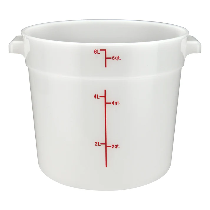 WHITE 6 QT ROUND STORAGE BIN