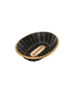 PLASTIC BREAD BASKET OVAL GOLD