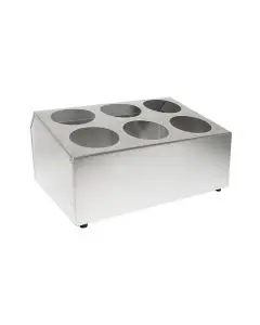 SS 6 HOLE FLATWARE HOLDER