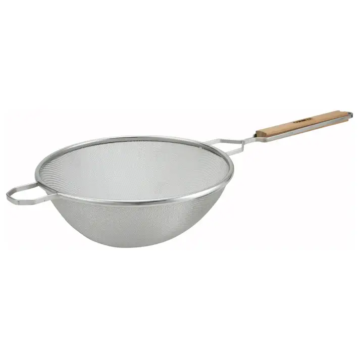 10IN WOODEN HDL STRAINER