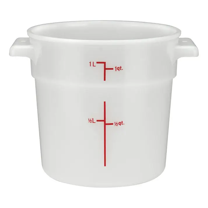 WHITE 1 QT ROUND STORAGE BIN